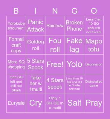 S     K      A       D       I Bingo Card