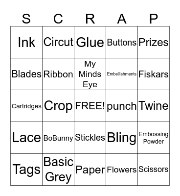 SCRAPBOOKING WITH ME BINGO Card