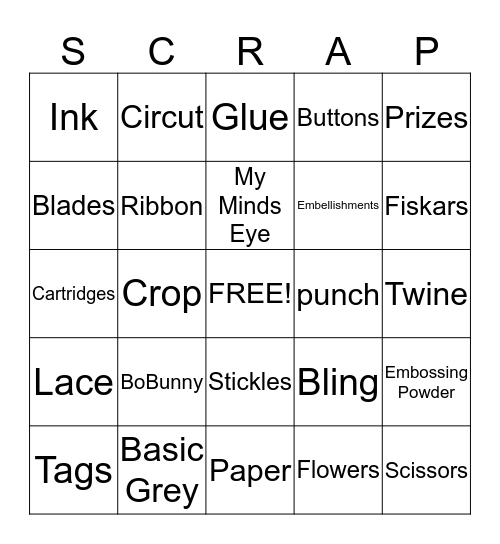 SCRAPBOOKING WITH ME BINGO Card