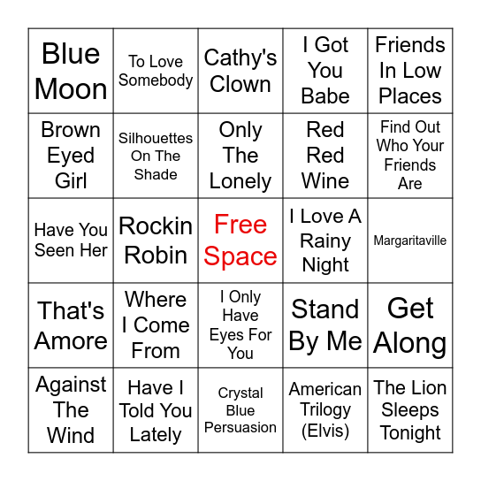 Barbeque Bingo Card