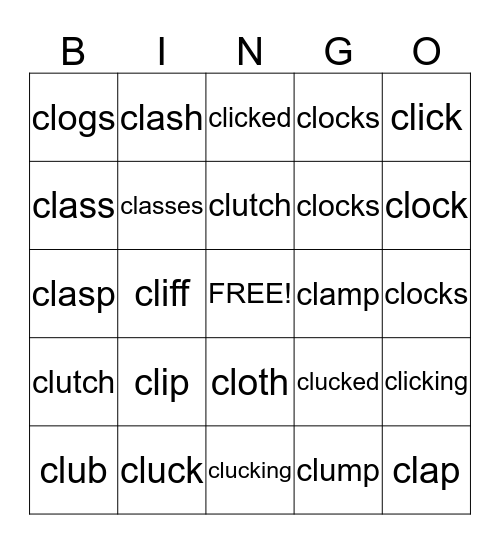 CL Bingo Card