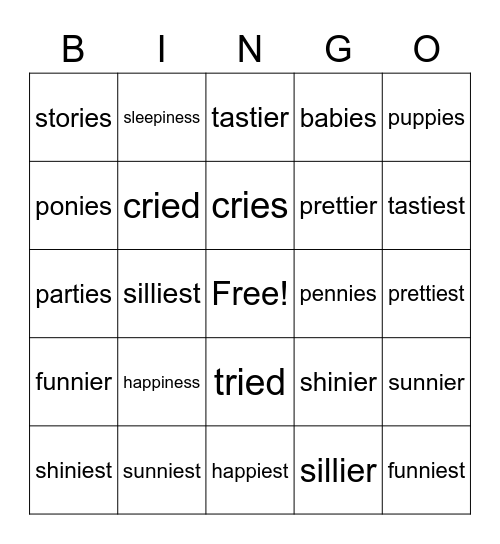 Lesson 18 Bingo Card