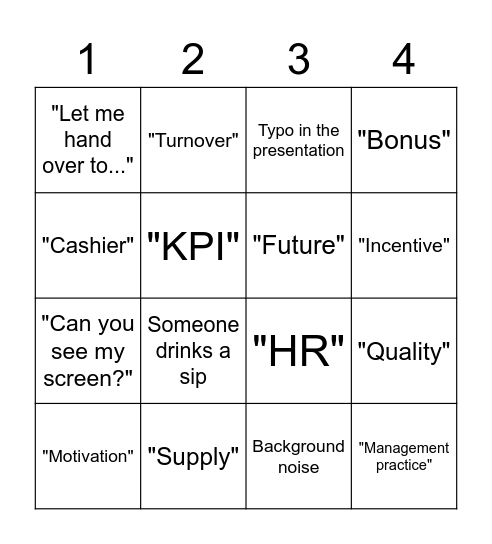 GMP Farewell Bingo Card