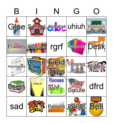 Back to School Bingo Cards on Bingo Baker