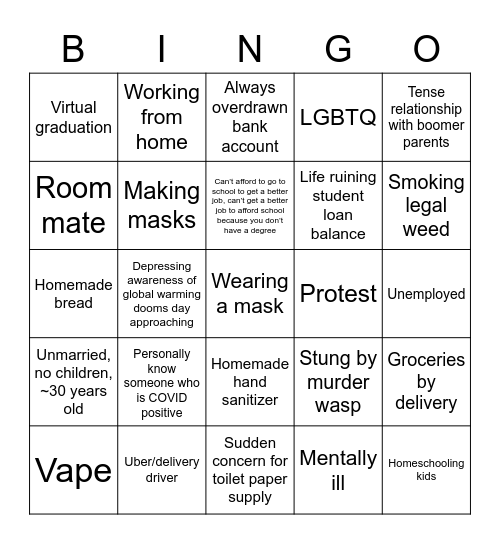 2020 Bingo Card