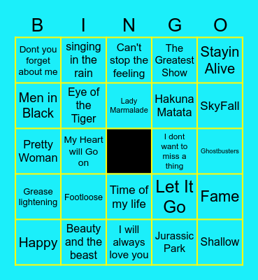 Film Fest Friday Bingo Card
