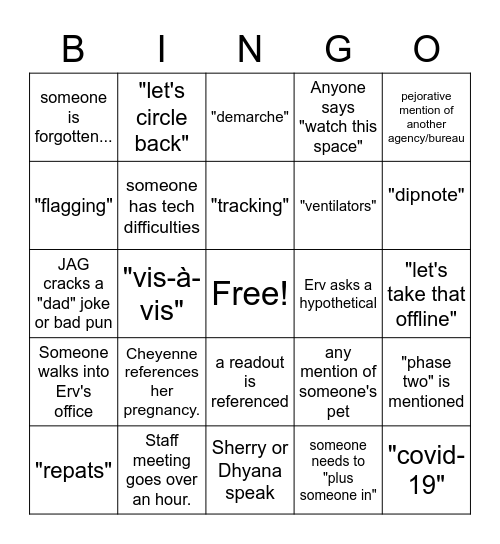 Watch This Space Bingo Card