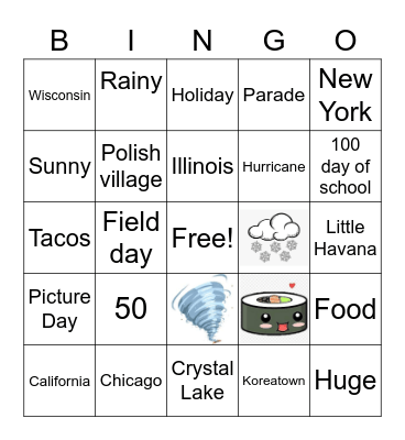 USA BINGO Card