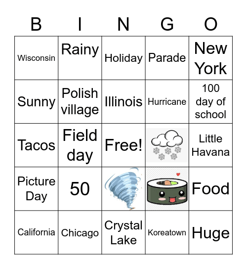 USA BINGO Card