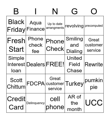 Collections Bingo Card