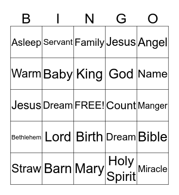 Bible Bingo Card