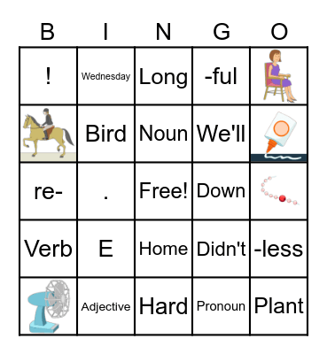 Language Arts Bingo Card