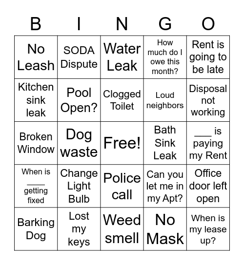 IRET BINGO Card