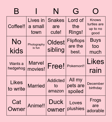 Jo Bingo Card