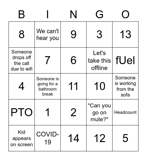 CD OFFSITE JULY 2020 Bingo Card