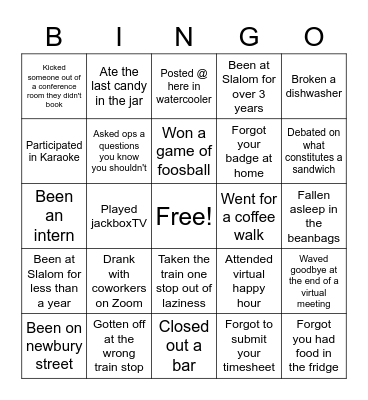 Dry-Run Bingo Card