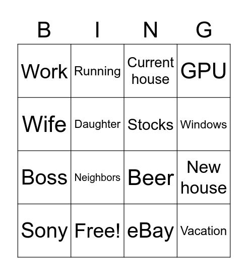 Idlehand Complaininghawk Bingo Card