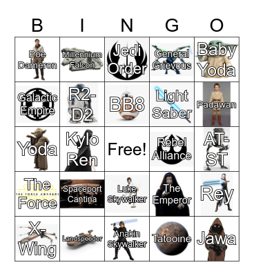 Star Wars Bingo Card