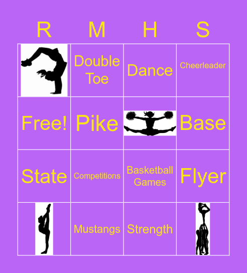 RMHS Cheerleading Bingo Card