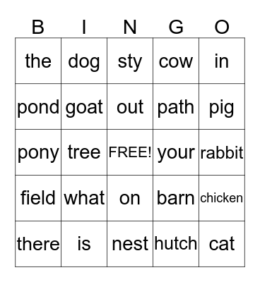 What Is Out There? Bingo Card