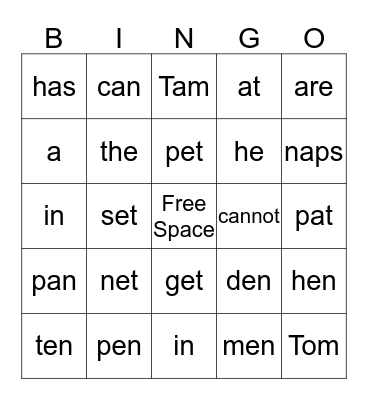 Get the Pets Bingo Card