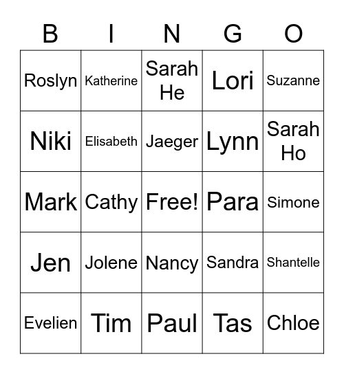 Hudson Bingo Card