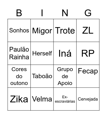 Arraiá da Gabi Bingo Card