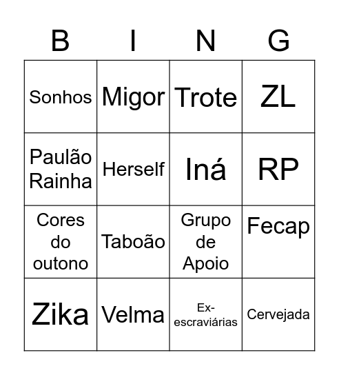 Arraiá da Gabi Bingo Card