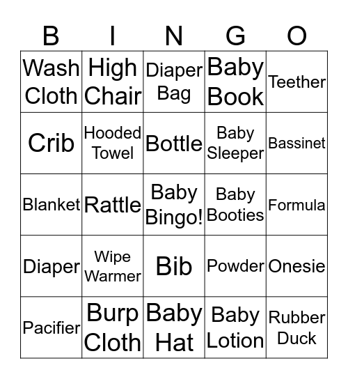 Baby Londyn Bingo Card