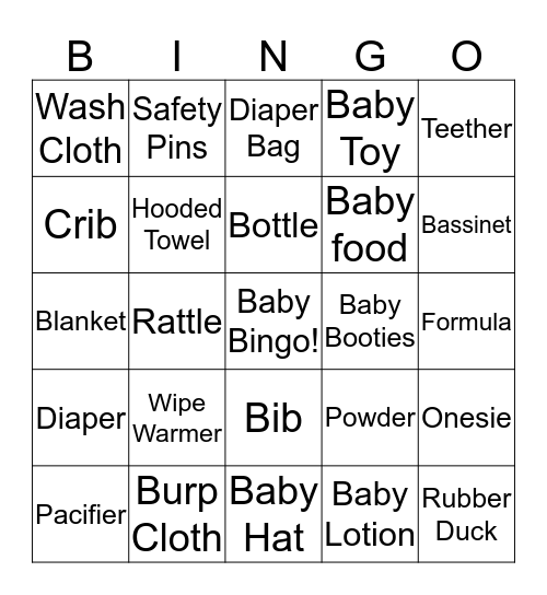 Baby Londyn Bingo Card