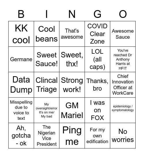 MDMBAMPH Bingo Card