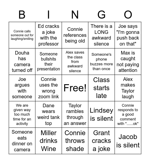 MAAG Bingo Card