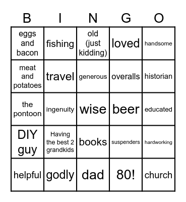 GRANDPAS BINGO Card
