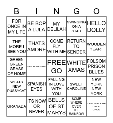 M   U   S   I   C    Bingo Card