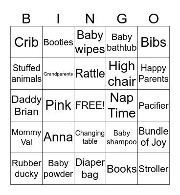 Hurry Up Anna! Bingo Card