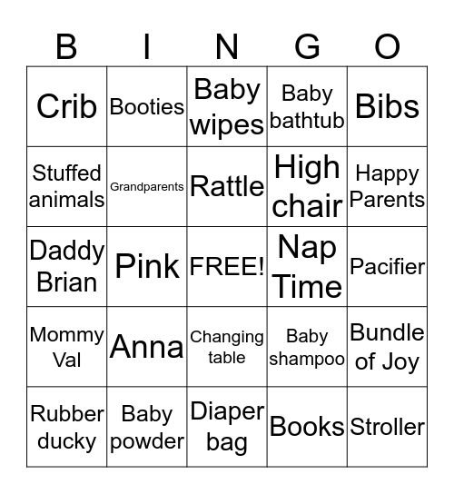 Hurry Up Anna! Bingo Card