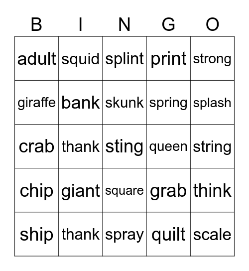 Level 2 Phonics Review Bingo Card