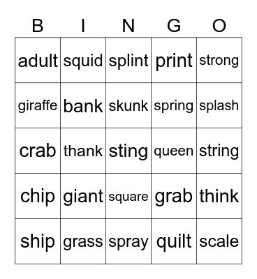 Level 2 Phonics Review Bingo Card