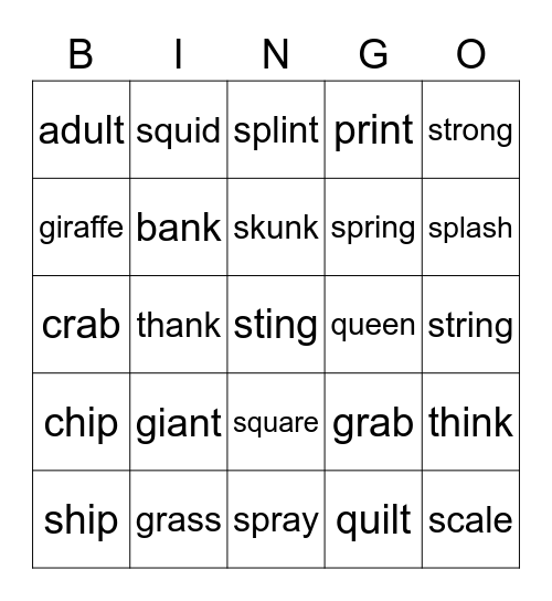 Level 2 Phonics Review Bingo Card