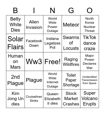 2020 Bingo Card