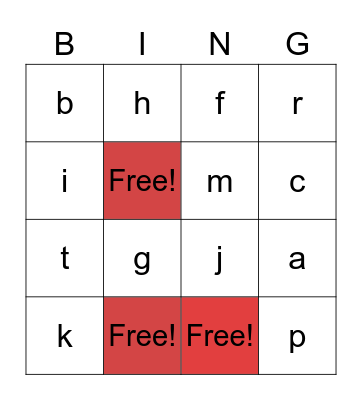 OG Sounds to Lesson 13 Bingo Card