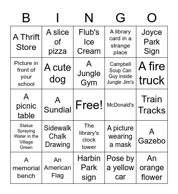 Fairfield Bingo Card