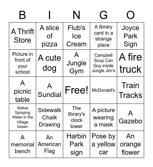 Fairfield Bingo Card
