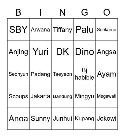 Bingo trisha Bingo Card