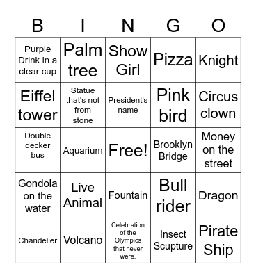 Vegas Baby!! Bingo Card