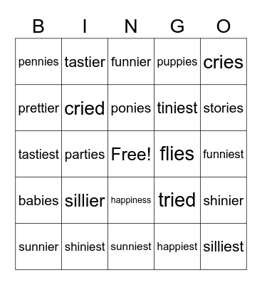 Lesson 18 Bingo Card