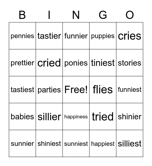 Lesson 18 Bingo Card