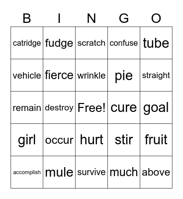 Review 2  Bingo Card