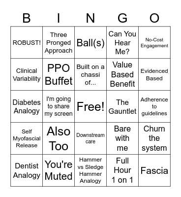 Conference Call Bingo Card