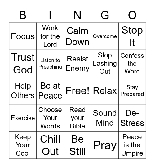 Keep Your Cool Bingo Card
